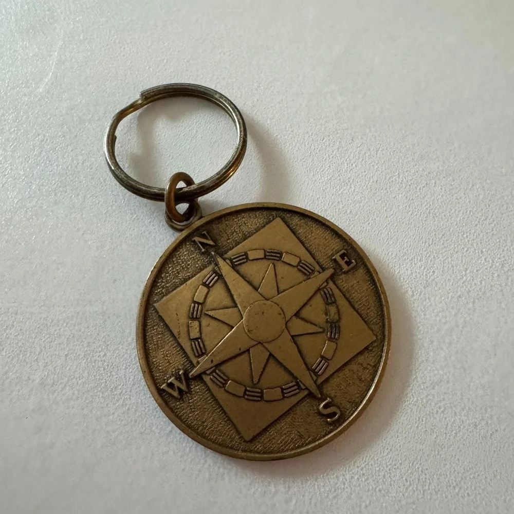 Compass Keychain Key Ring with Engraved Back from the MASTER Teacher 2005-06‎
